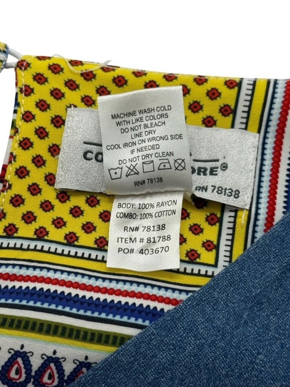 The Vermont Country Store Women's Patchwork Dress Multicolor Pockets Boho Size M - Picture 10 of 11